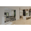 kitchen showing an island, bright lighting and modern appliances